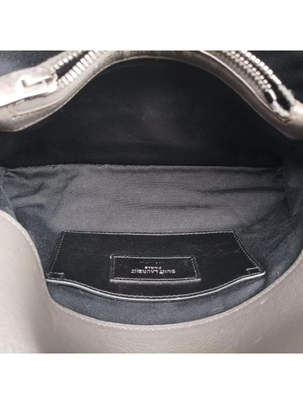 Saint Laurent Carre Gray Leather Shoulder Bag